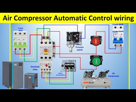 Air Compressor Control Wiring Diagram | Air compressor Wiring | compressor pressure switch |