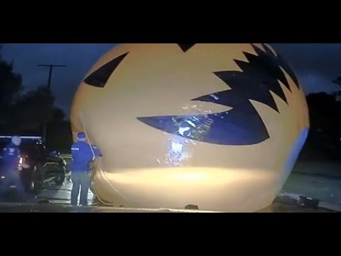 Cop in Ohio has Epic Battle with Giant Inflatable Pumpkin.