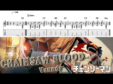 【TAB】CHAINSAW BLOOD/Vaundy -Chainsaw Man ED- Fingerstyle Guitar cover【ソロギター】