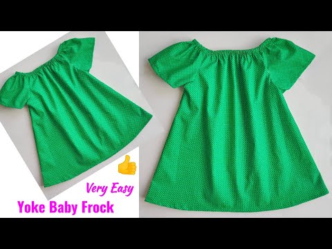 Yoke Baby Frock cutting and stitching for 1-2 Year | Baby Frock cutting and stitching