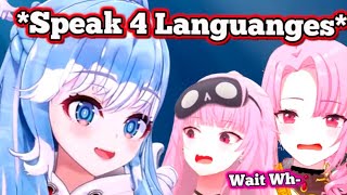 Calli and Mama Mori Found Out Kobo Can Speak 4 Languages 【Hololive】