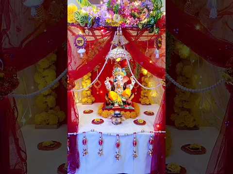 Ganpati bappa decoration at  home #ganpati #ganesha #marathi