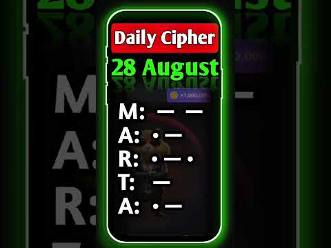 28 August hamster kombat daily cipher combo | Daily cipher hamster kombat today | 5 million coins