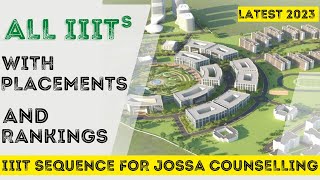 IIITs WITH RANKINGS AND PLACEMENTS | IIIT PLACEMENTS | BEST IIIT IN INDIA | JOSSA COUNSELLING 2023