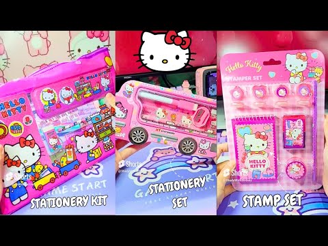 HELLO KITTY Satisfying Unboxing Stationery Set | School Supplies ASMR