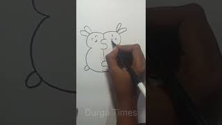 Simple Rabbit drawing#shorts #Durga Times