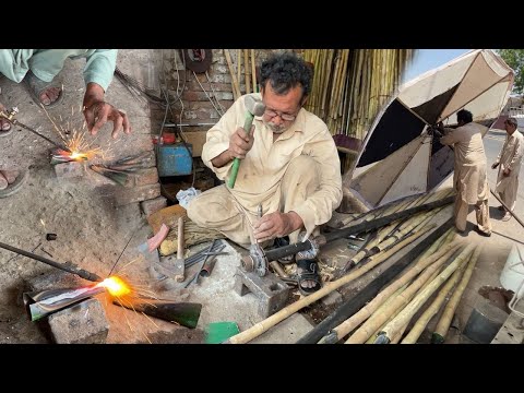 How an Old Man Build Bamboo Umbrella out of Bamboo