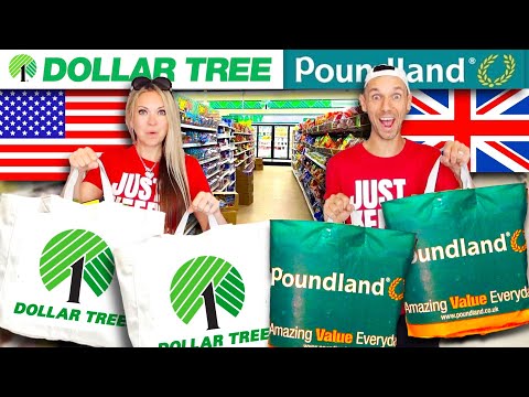 DOLLAR TREE vs POUNDLAND shopping COMPARISON! 😃 USA vs UK 🇺🇸🇬🇧