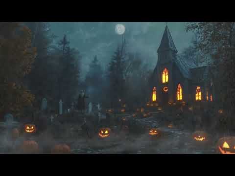 Rain On Dark Cemetery At Night | Heavy Rain and Gloomy Sound