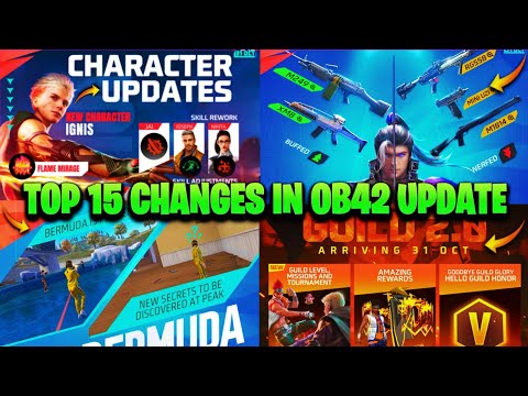 TOP 15 CHANGES IN FREE FIRE AFTER OB42 UPDATE | FREE FIRE NEW UPDATE | OB42 UPDATE FULL DETAILS