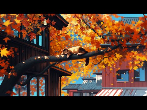 Elegance Autumn 🐈‍⬛🍂 calm your anxiety, relaxing music [ lofi cat music - fall lofi ]