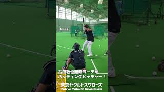 古田敦也臨時コーチが村上選手のバッティングピッチャーに！ #shorts