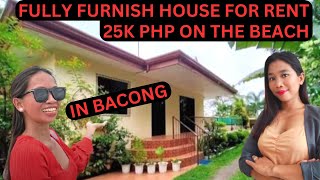 Furnish 2 bedroom House for Rent in Bacong, W/ Pool and on the Beach.