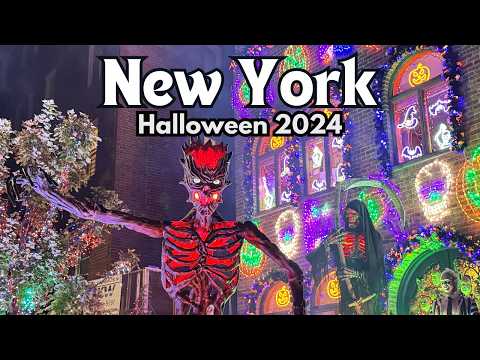 4K NYC Walk | Best Halloween Decorations Brooklyn Dyker Heights & More