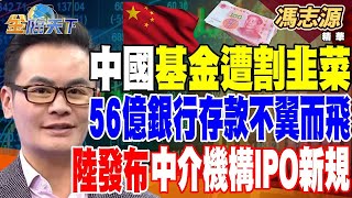 【精華】中國基金遭割韭菜？56億銀行存款不翼而飛 超過50家銀行解散！ 陸發布中介機構IPO新規 業內稱中小券商投行壓力更大 #馮志源  @tvbsmoney 20240819