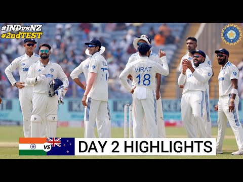 India vs New Zealand 2nd Test Day 2 Highlights 2024 | IND vs NZ 2nd Test Day 2 Highlights 2024