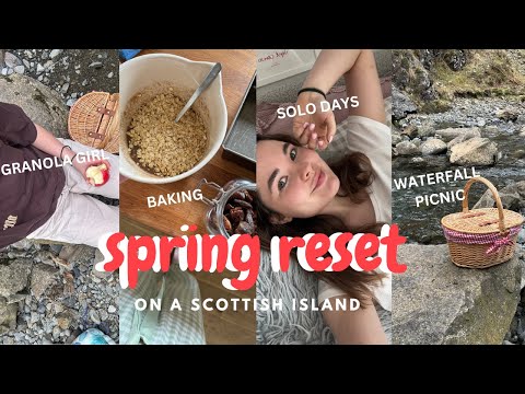 SPRING RESET vlog on a Scottish Island: waterfall adventures, baking, clear out + chats