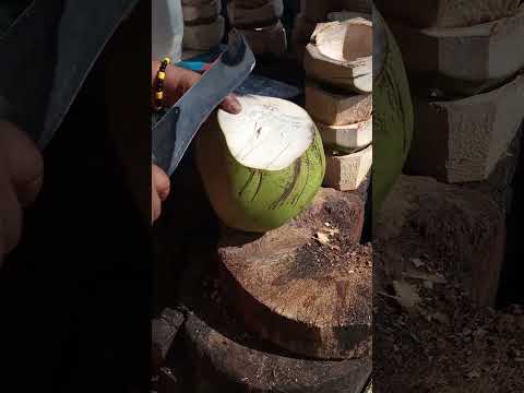 Freshly cut coconut juice Asmr pH street food #coconutjuice #streetfood #youtubeshorts @GatchieJr33