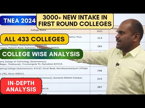 TNEA 2024 | 3000+ ROUND 1 TOP Colleges SEATS INCREASED | FULL Analysis |1st Round Cut off Decreases?