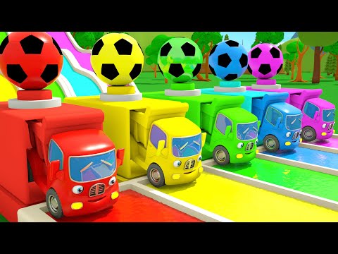 Wheels On the Bus song - Magic cube for painting a soccer ball - Baby Nursery Rhymes & Kids Songs