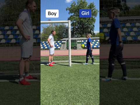 Wouldn’t be scared?💀 man vs girl football challenge 🔥⚽ #football #challenge #shots