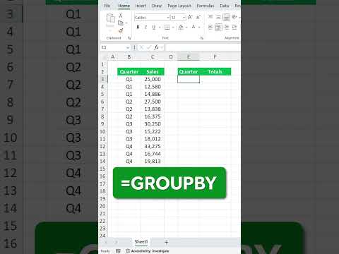 EASILY Group Numbers in Quarters #shorts #excel