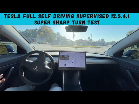 Tesla Full Self Driving Supervised 12.5.4.1: Super Sharp Turn Test