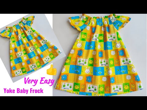 1-2 Year Very Easy Yoke Baby Frock cutting and stitching