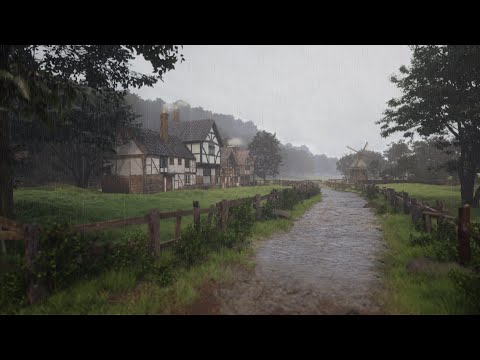 Peaceful Rainy Afternoon in the Countryside - Relaxing Rural Scenery with Soothing Rain Sound 8Hours