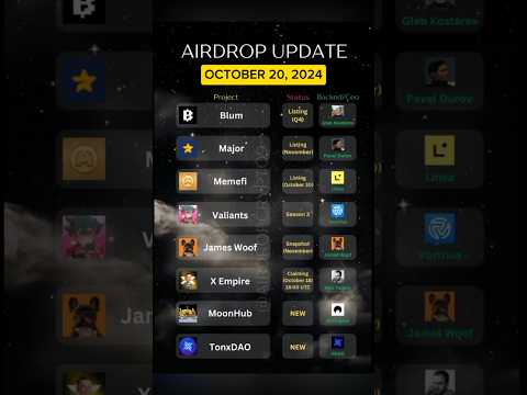 AirDrop Updates - October 20, 2024 #airdrop #xempire #blum #memefi  #crypto