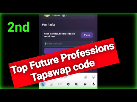 Top Future Professions Tapswap code | Tapswap Top Future Professions code Today | Tapswap video code