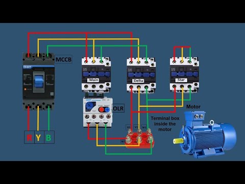 Star-Delta Starter Power Wiring Diagram | 3-Phase Motor Control Circuit wiring