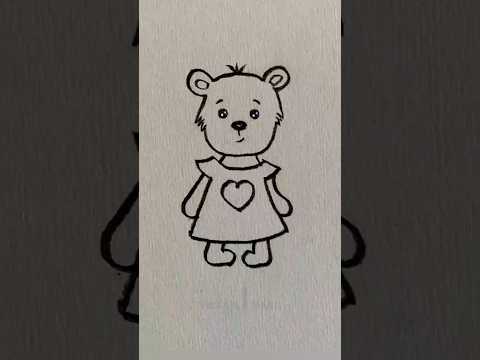 Cute teddy bear  drawing #easy teddy bear drawing#pencil drawing#shortsCute teddy bear