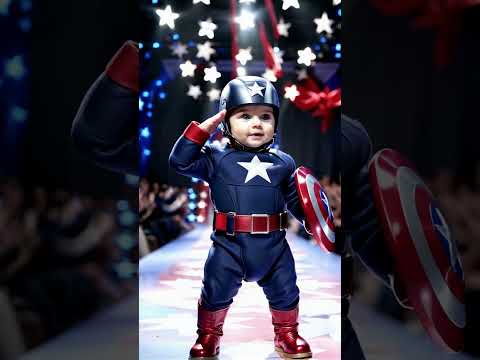 Captain America Baby at #fashionweek #marvel #captainamerica #baby #cute #cutebaby