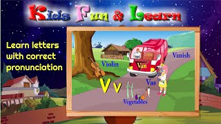 Abcd word learning, Alphabet letter-V #alphabet #baby #cartoon #growskills #education #abcd