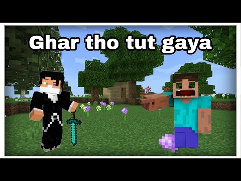 Ghar tho tut gaya 😢 #shorts #minecraftshorts #noobfunnyvideo #minecraft #mcpelovers #mcpeplayer