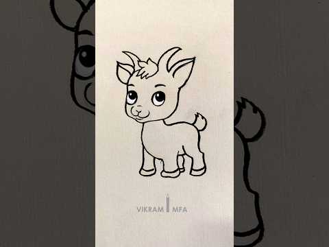 How to draw goat drawing // easy step by step