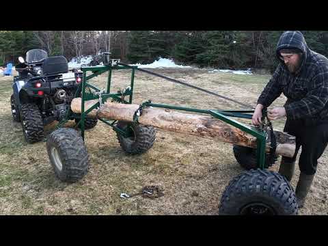 Homemade ATV log arch trailer 50$ build