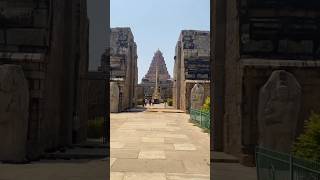 The majestic entranceway with a golden tower, of an ancient temple in south india #hindutemple #rama