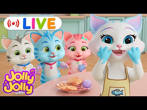 LIVE🔴Three little kittens, The animals on the farm + More | Jolly Jolly & Animals - Best Kids Songs!