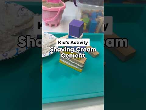 How To Make Shaving Cream Cement For Sensory Bin Play 🏗️ 60 Days of Summer - Day 52 #shorts