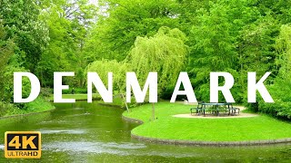 Scenic View Of Beautiful Denmark 4k UHD HDR 60fps.Travel Copenhagen Denmark With Calm Music