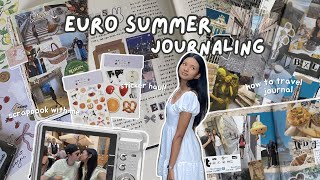 euro summer journaling 📎📨☆ how to travel journal, scrapbook with me + flip-thru!