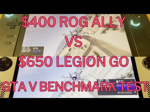 $650 LEGION GO vs $400 ROG ALLY using GTA V Benchmark | 60z, 120Hz, 144 Hz #gaming #gamer #benchmark