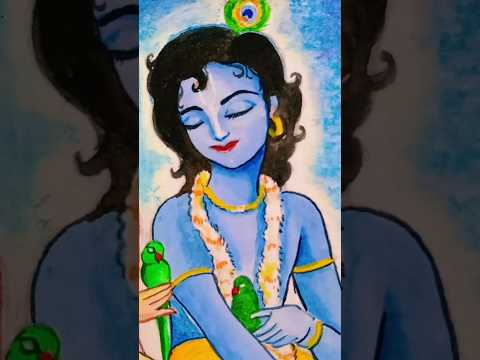 Krishna Watercolor Painting 🦚/Radhakrishna/Cute Krishna Watercolor/#art #shorts