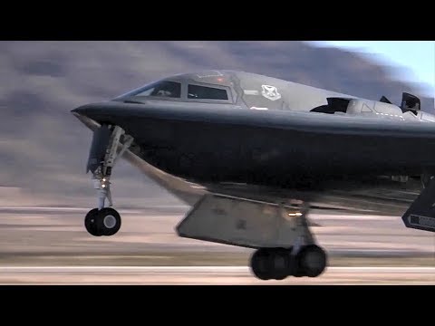 Front Row View Of B-2 Spirit Stealth Bombers Taxi, Takeoff.