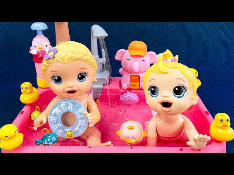 [75 minute video] BATH TOYS FOR DOLLS IN THE BATHTUB 🛀 ASMR Satisfying Toys Unboxing