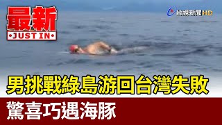 男挑戰綠島游回台灣失敗 驚喜巧遇海豚【最新快訊】