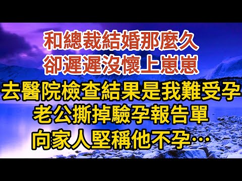 《閃婚老公是總裁》第09集：和總裁結婚那麼久，卻遲遲沒懷上崽崽，去醫院檢查結果是我難受孕，老公撕掉驗孕報告單，向家人堅稱是他不孕……#婚姻#情感故事#甜寵#故事#小說#霸總