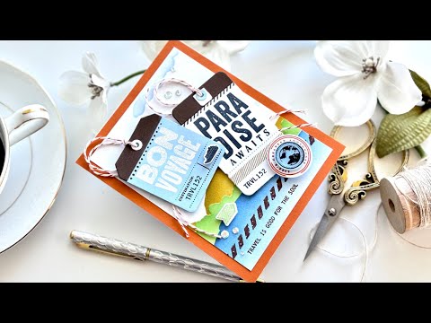 Let's CREATE a TRAVEL Adventure CARD | Papertrey Ink Going Places and Incredible View Stencil